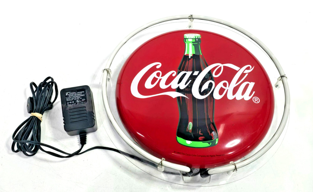 15" Coca Cola Tin Button Neon Light Sign READ